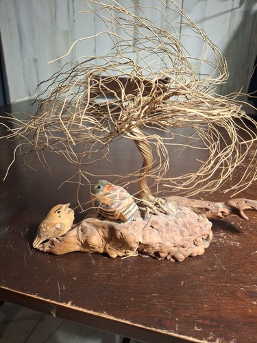 Twisted copper wire tree - copper,